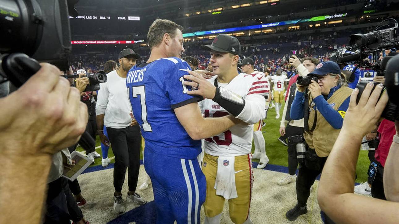 Brock Purdy (r.) setzt sich im Duell mit Rückkehrer Philip Rivers (l.) durch 