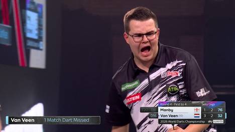 Gian van Veen gewinnt das Achtelfinale der Darts-WM gegen Charlie Manby und klettert die Weltrangliste weiter nach oben.