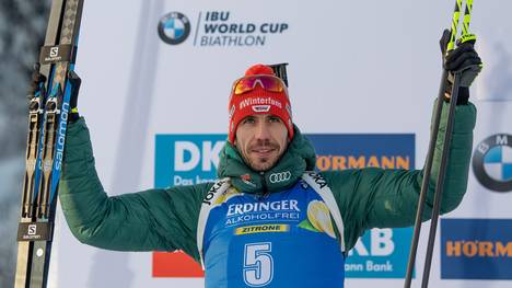 Arnd Peiffer erreichte in der Biathlon-Verfolgung Rang zwei