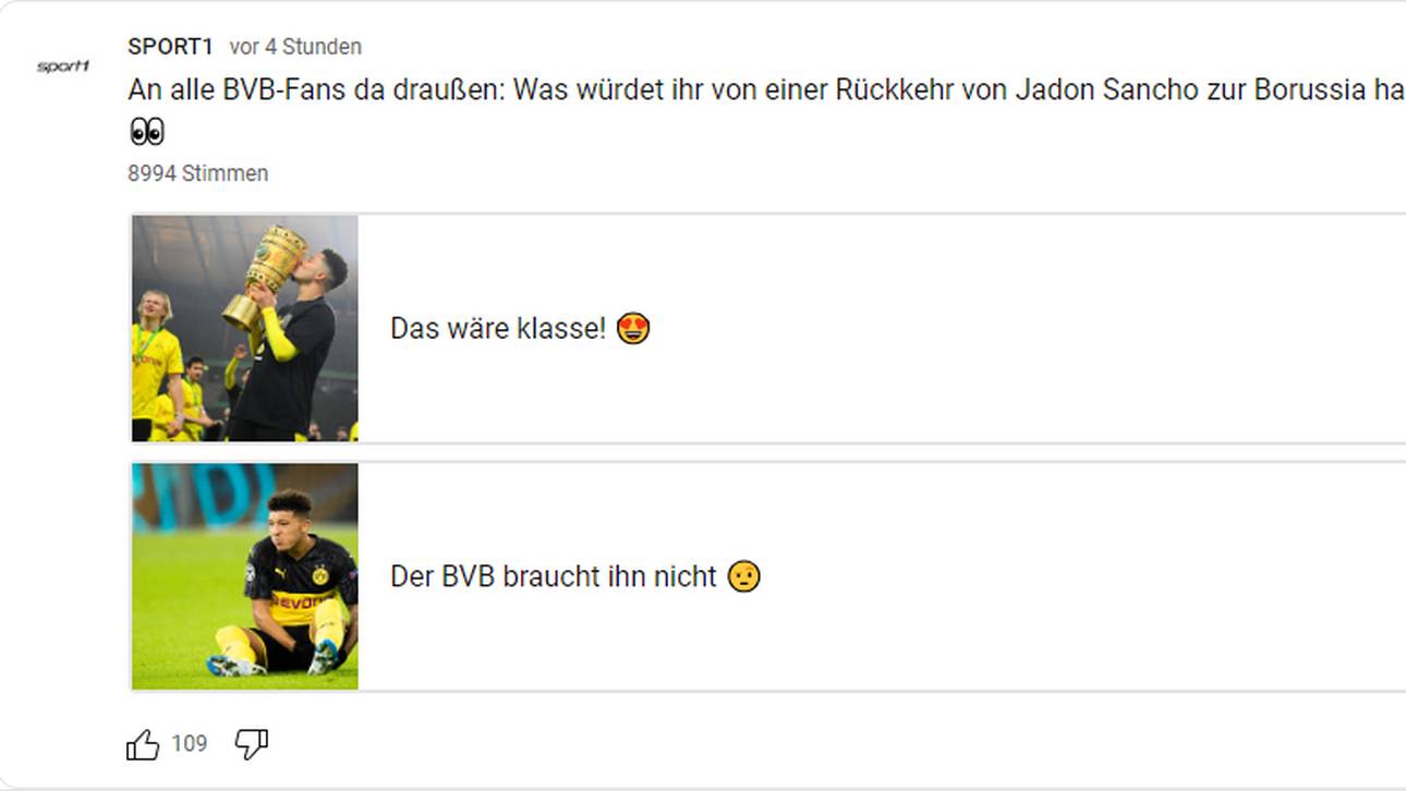 Viele BVB-Fans würden sich über eine Sancho-Rückkehr freuen