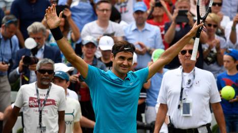 Roger Federer feiert den 98. Sieg seiner Karriere
