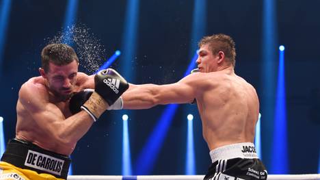 Vincent Feigenbutz (r.) in seinem ersten Fight gegen Giovanni De Carolis