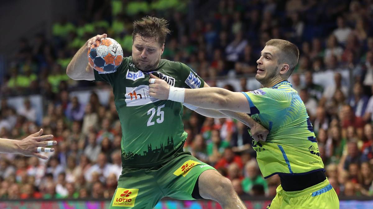 Marko Bezjak (l., SC Magdeburg, Slowenien)