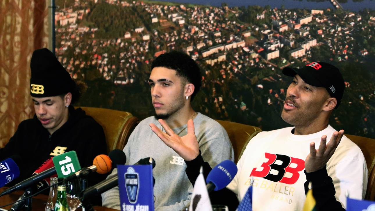 Bei der Vorstellung in Litauen ergriff vor allem Papa LaVar Ball das Wort