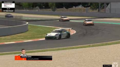 Das erste Rennen des virtuellen Porsche 1 Mobil Supercup stieg in Barcelona