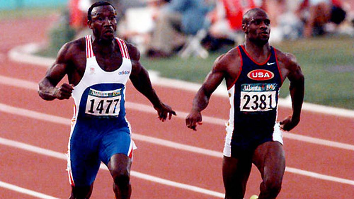 LINFORD CHRISTIE: Bei dem britischen Sprinter (l.) wird Nandrolon nachgewiesen. Er führt das auf zu viel gegessene Avocados zurück. Dennis Mitchell (r.) begründet einen Positivtest auf Testosteron mit zu viel Bier und zu viel Sex