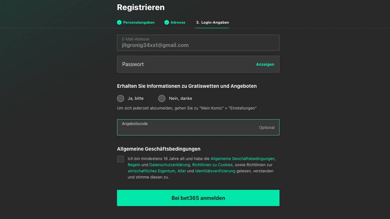 Bet365 Bonuscode “BETSPORT1”