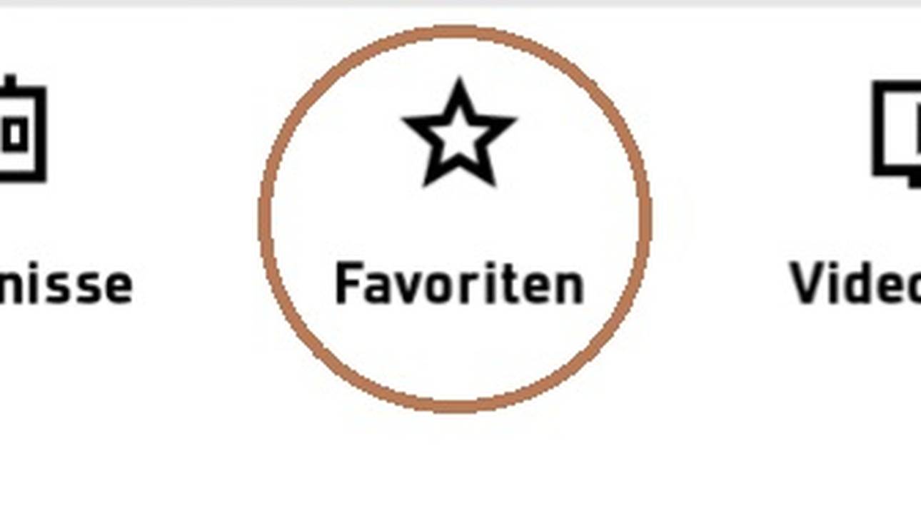 Unter "Favoriten" (roter Kreis) gelangt man in den "Mein Feed"-Bereich