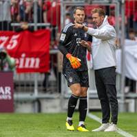 Manuel Neuer verneint, dass er mit Julian Nagelsmann bereits über seine konkrete Rückkehr in die Nationalmannschaft gesprochen hat. 