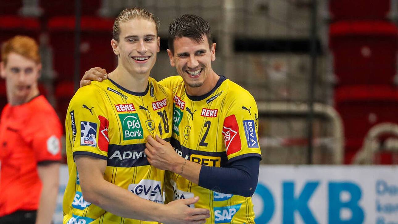 Juri Knorr (l.) und Andy Schmid spielten gemeinsam bei den Rhein-Neckar-Löwen