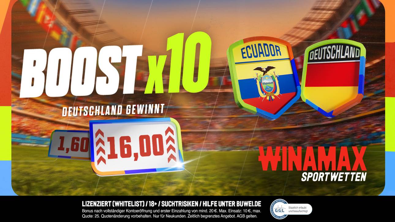 Winamax Quotenboost Ecuador vs Deutschland: Top-Quote für das DFB-Team am 25.06.
