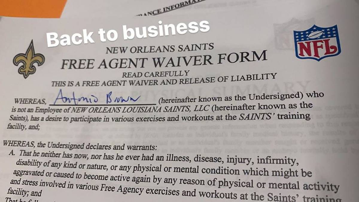 Mit diesem Dokument machte Antonio Brown den ersten Schritt zu den Saints