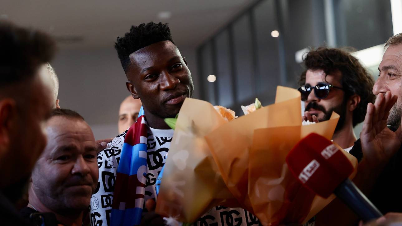 André Onana wurde bei seinem Empfang in Trabzon von Fans gefeiert