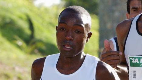 Joseph Mutinda from Kenya runs during th