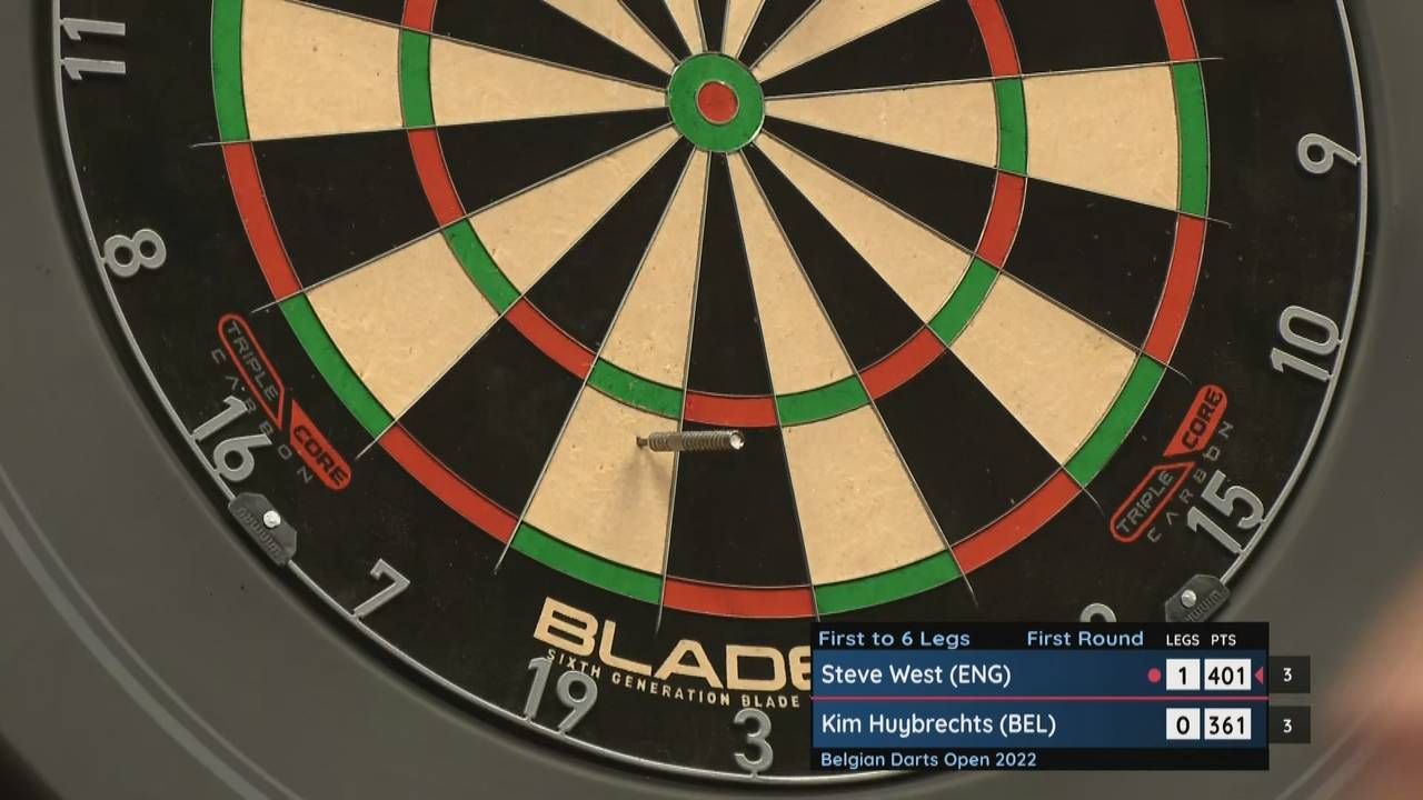 Belgian Darts Open: Kim Huybrechts schlägt Steve West mit 6:4