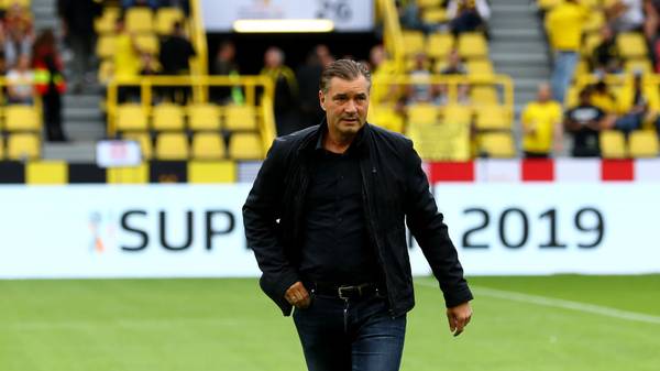 DORTMUND, GERMANY - AUGUST 03: Michael Zorc, Sporting Director of Borussia Dortmund looks on prior to the DFL Supercup 2019 match between Borussia Dortmund and FC Bayern München at Signal Iduna Park on August 03, 2019 in Dortmund, Germany. (Photo by Martin Rose/Bongarts/Getty Images)