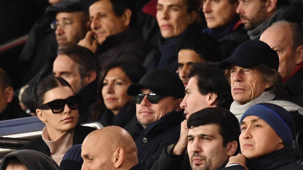 Mick Jagger (r.) und Leonardo Di Caprio (M.) waren in Paris zu Gast