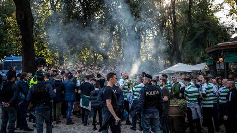 Vor der Partie zwischen Lazio und Celtic kam es zu Auseinandersetzungen
