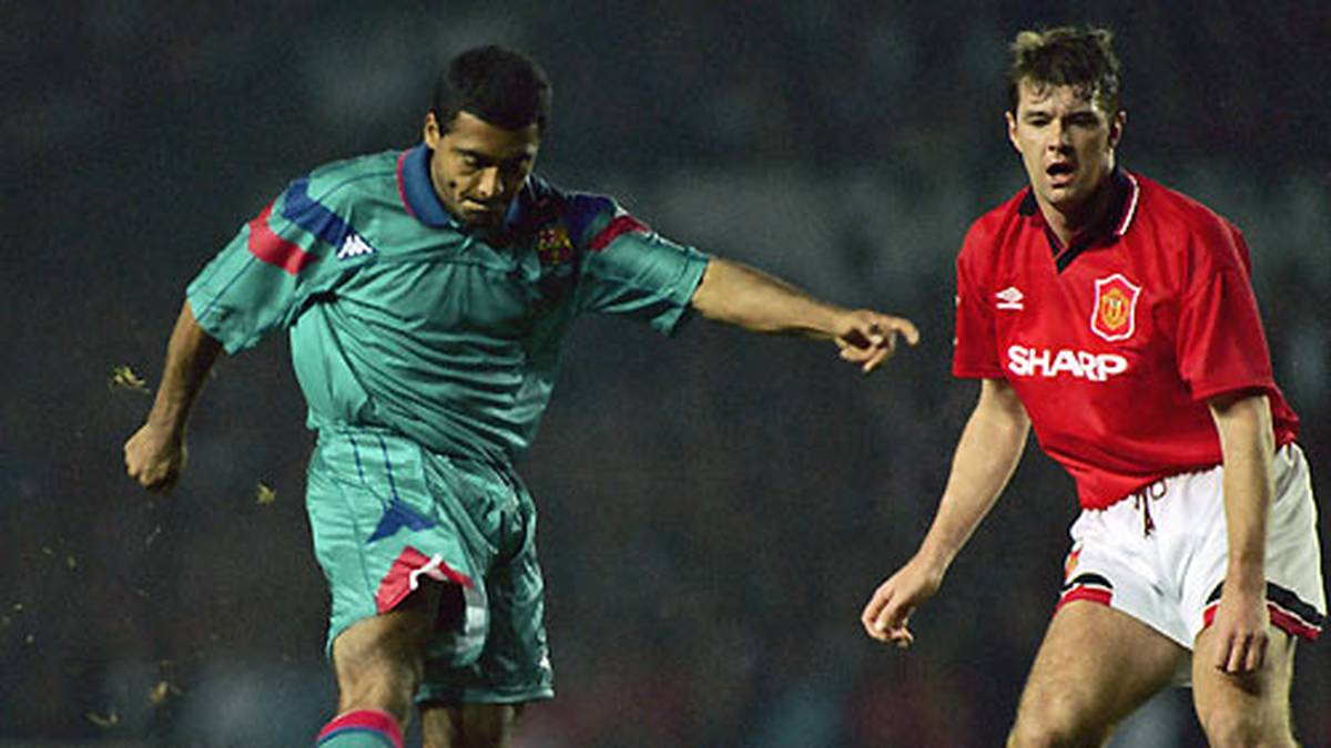 Erster Torschützenkönig einer Champions-League-Saison wird 1992/93  Romario. Der Brasilianer, hier im Trikot des FC Barcelona, erzielt sieben Tore für die PSV Eindhoven