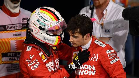 Sebastian Vettel (links) und Charles Leclerc lieferten sich in Bahrain ein Duell
