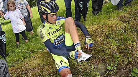 Alberto Contador war auf der zehnten Tour-Etappe schwer gestürzt