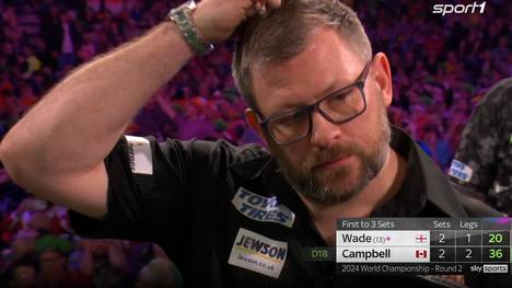 Matt Campbell sorgt für eine Sensation in der 2. Runde der Darts-WM. Der Kanadier wirft Titelanwärter James Wade raus.
