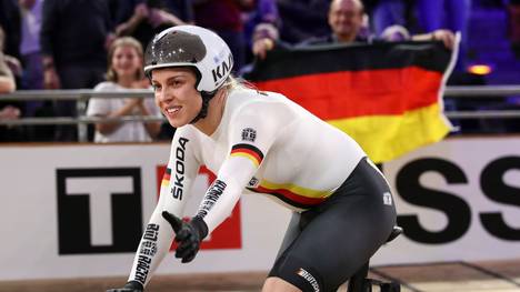 Emma Hinze sicherte sich bei der Bahnrad-WM im Februar zwei Mal Gold