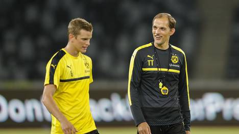 Thomas Tuchel (r.) trainierte Sven Bender bei Borussia Dortmund zwei Jahre lang