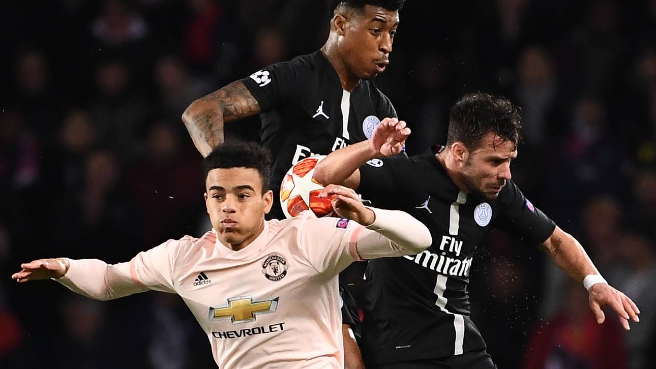 Mason Greenwood (v.) feierte bei PSG sein Profidebüt für Manchester United