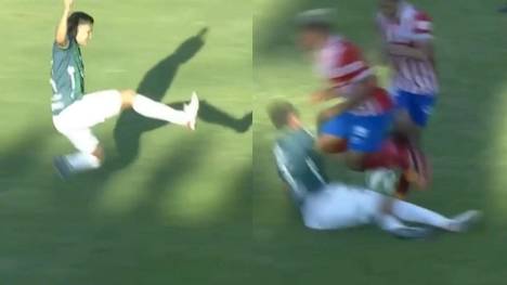 Beim Topspiel der Liga Nacional in Honduras kommt es spät im Spiel zu einem Horror-Foul. 