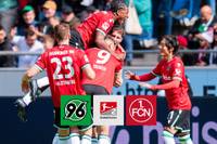 Hannover 96 fährt einen Heimsieg gegen den 1. FC Nürnberg ein. Damit bleiben die Niedersachsen in Kontakt mit den Aufstiegsplätzen.