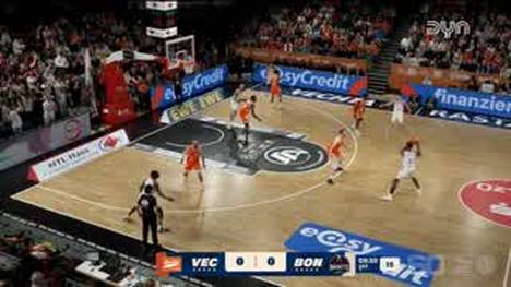 Die Telekom Baskets Bonn fahren in der BBL ihren dritten Sieg in Folge ein. In dem Duell mit Rasta Vechta fällt die Entscheidung erst kurz vor Schluss.