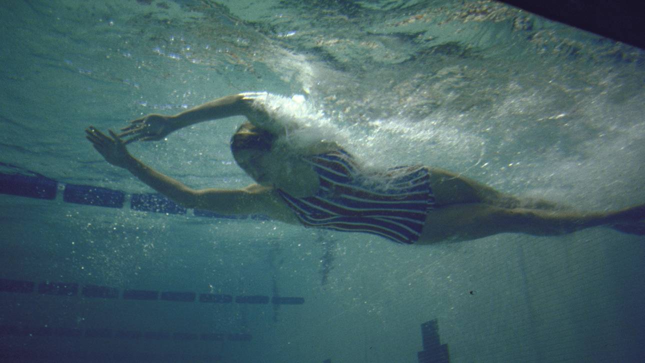 Debbie Meyer während des 400-Meter-Wettbewerbs in Mexico City