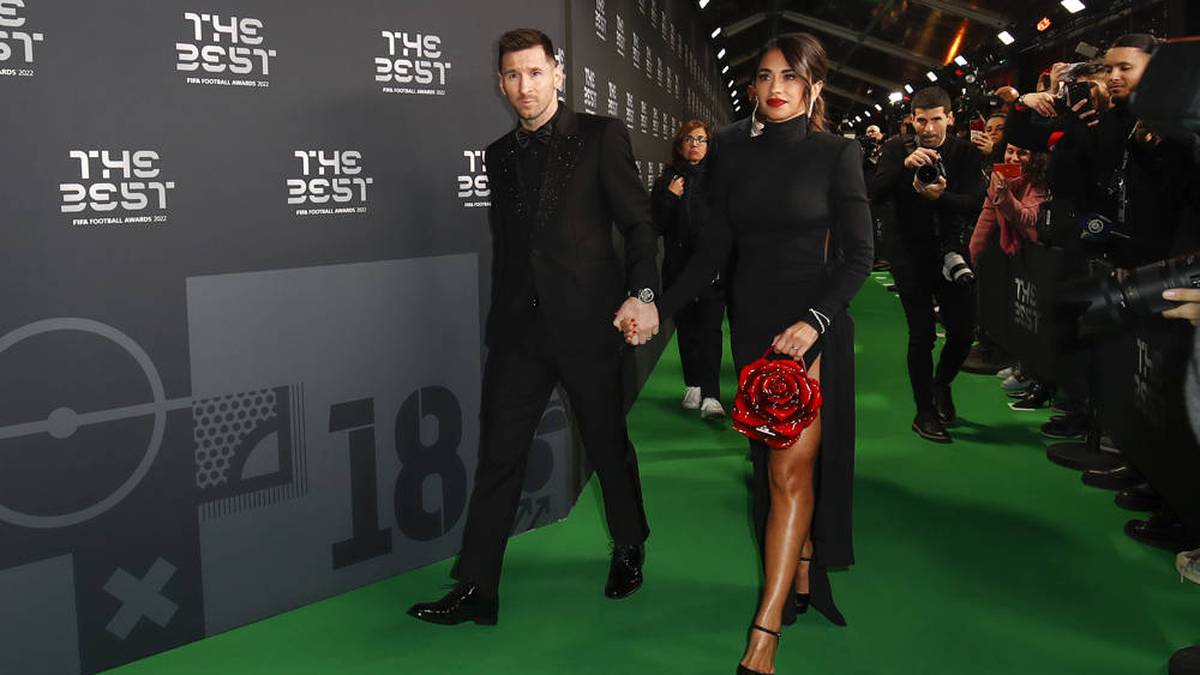 Lionel Messi e sua moglie Antonella Roccuzzo ai The Best Awards 2023