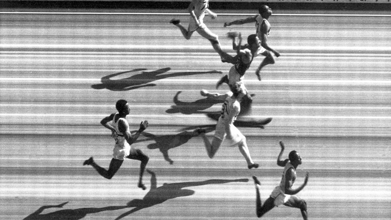 Das Fotofinish über 100 Meter bei Olympia 1948
