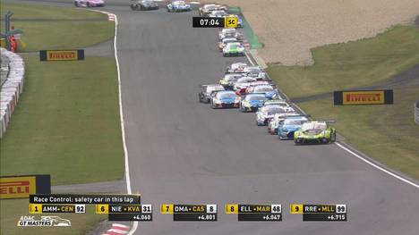 Christian Engelhart und Michael Ammermüller nutzen die Safety-Car-Phase für ihre "Psychospielchen" und bremsen ihre Rennkollegen aus.