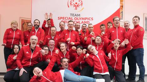 Das Team Special Olympics Deutschland ist für die Special Olympics World Games eingekleidet