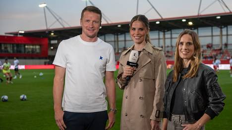 Maik Franz, Lilli Engels und Christina Rann begleiten die Frauen-Bundesliga live auf SPORT1 im Free-TV 