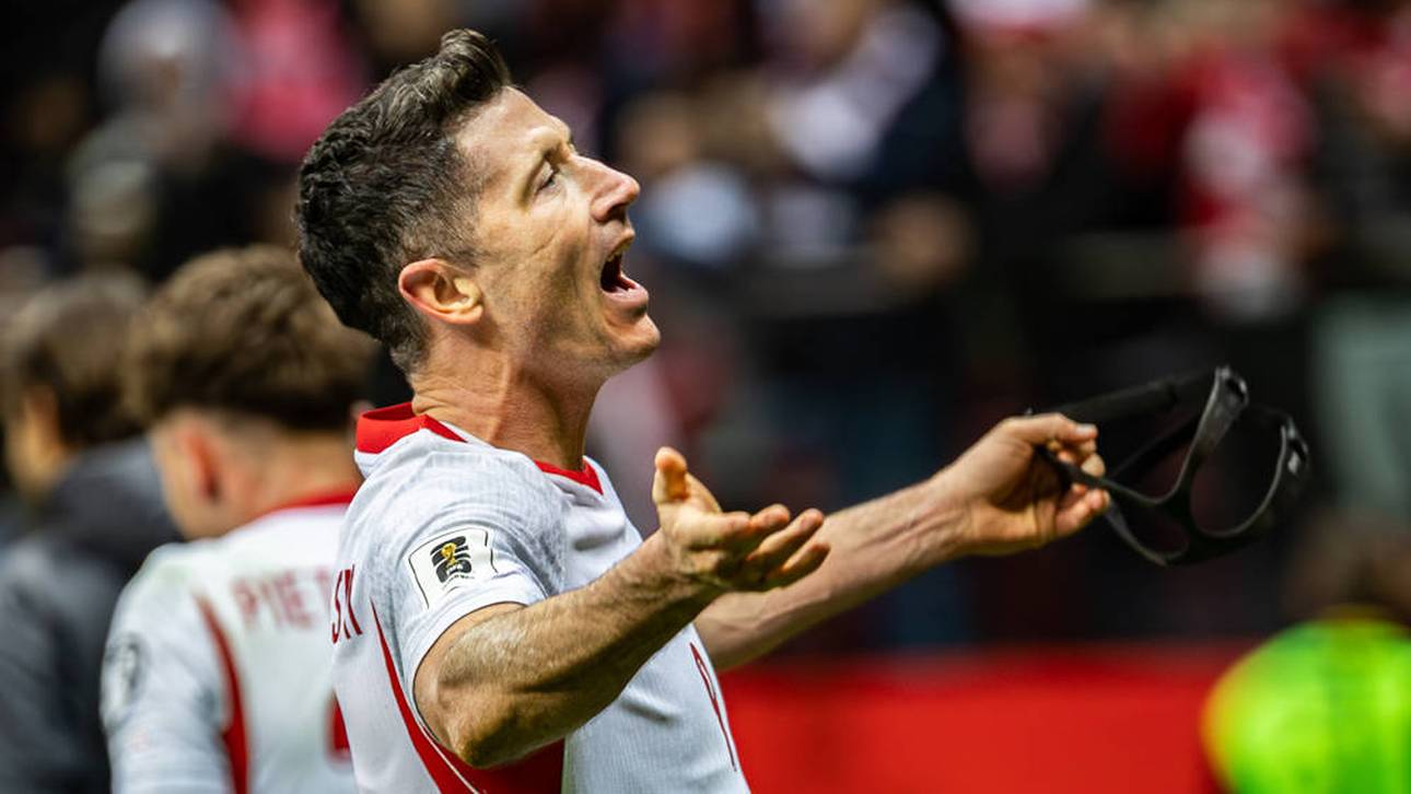 Robert Lewandowski erzielte beim 2:1 gegen Albanien in den Playoffs den Ausgleichstreffer