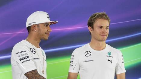 Lewis Hamilton (l.) und Nico Rosberg waren von 2013 bis Ende 2016 Teamkollegen bei Mercedes in der Formel 1