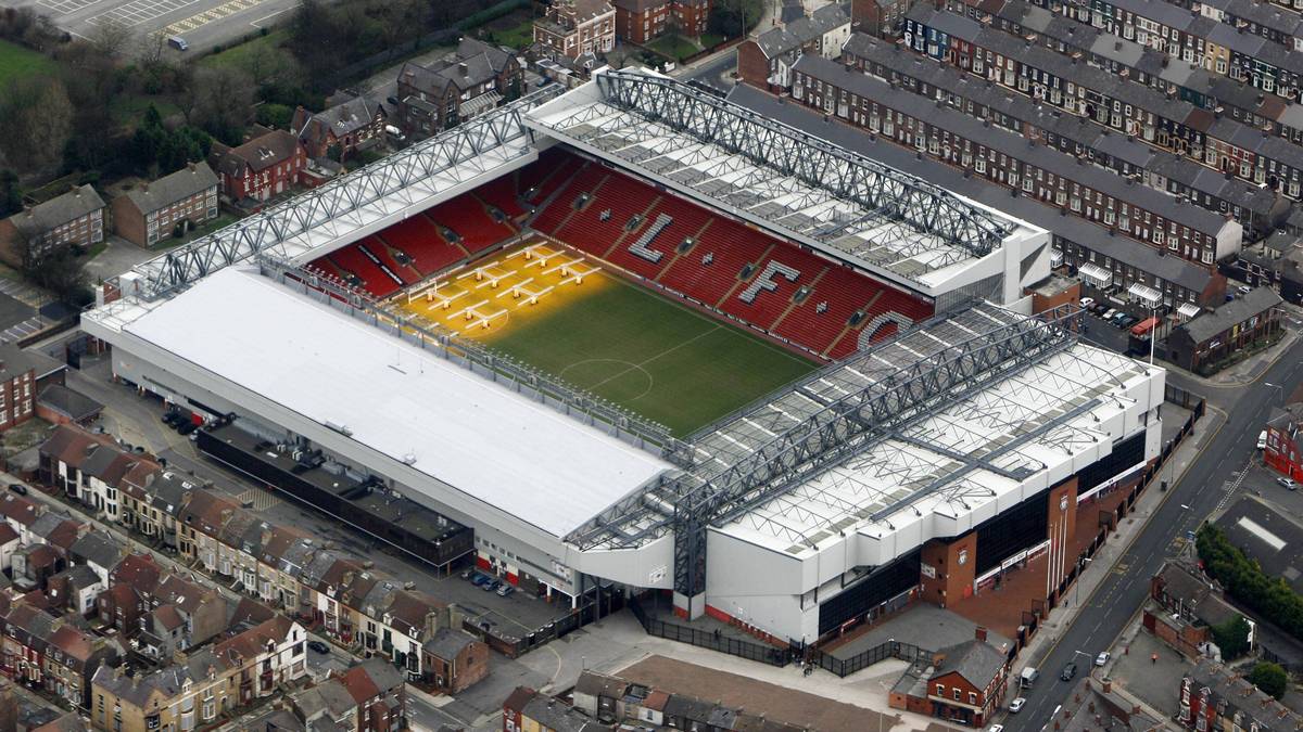 Die Geburtsstätte des Mythos. Das Stadion an der Anfield Road. Seit 1892 spielen die Reds hier