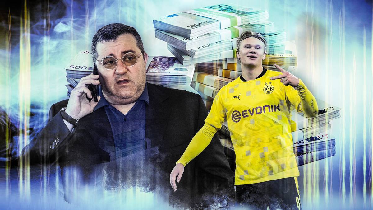 Erling Haaland hat bei Borussia Dortmund in kürzester Zeit voll eingeschlagen. Gerüchte um seinen nächsten Wechsel gibt es fortlaufend. Nun mischt sein Berater Mino Raiola in der Gerüchteküche mit.