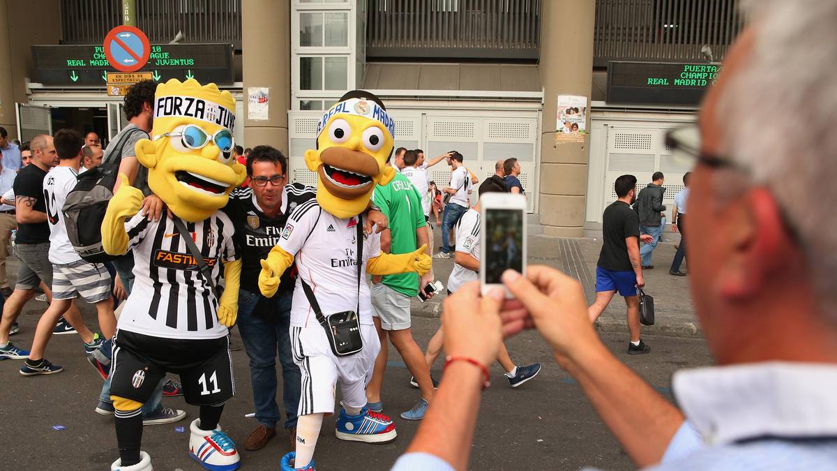 Was selbst eingefleischte Simpsons-Fans nicht wissen: Bart ist Juventus-Fan und Homer hält offenbar zu Real. Zumindest an diesem Abend in Madrid ist das so