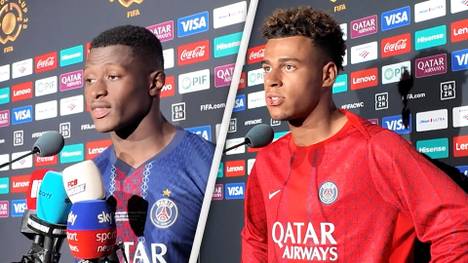 Das Viertelfinale der Klub-WM zwischen dem FC Bayern und Paris Saint-Germain wird von der schweren Verletzung Jamal Musialas überschattet. Désiré Doué und Nuno Mendes fühlen mit ihm.