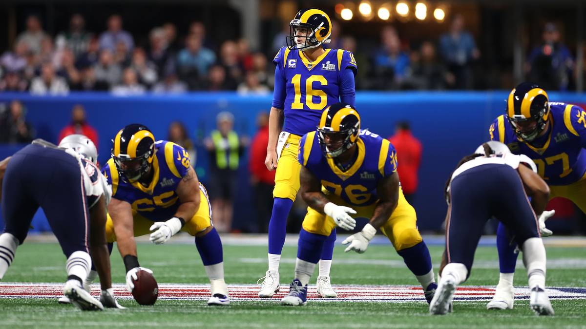 Sein Gegenüber Jared Goff tut sich aber auch schwer