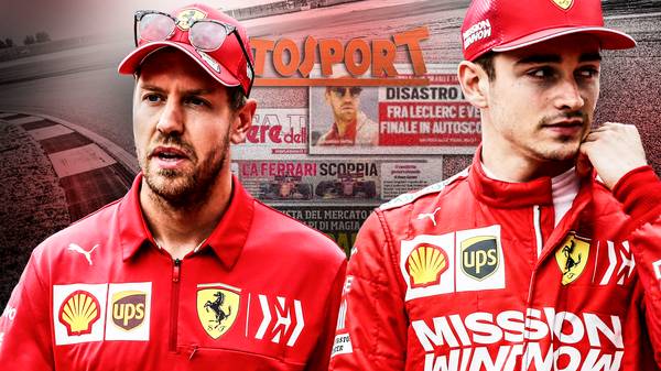 Sebastian Vettel (l.) und Charles Leclerc (r.) schieden nach einem Crash in Brasilien aus