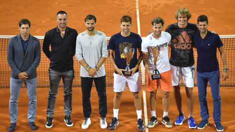 Novak Djokovic organisierte ein Turnier, an dem auch Alexander Zverev und Dominic Thiem (v.r.) teilnahmen