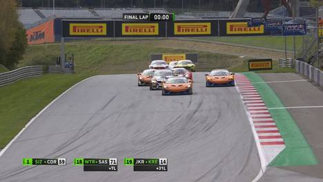Jan Kasperlik und Nicolaj Møller-Madsen gewinnen das zweite GT4-Rennen in Spielberg dank einer ereignisreichen letzten Runde.