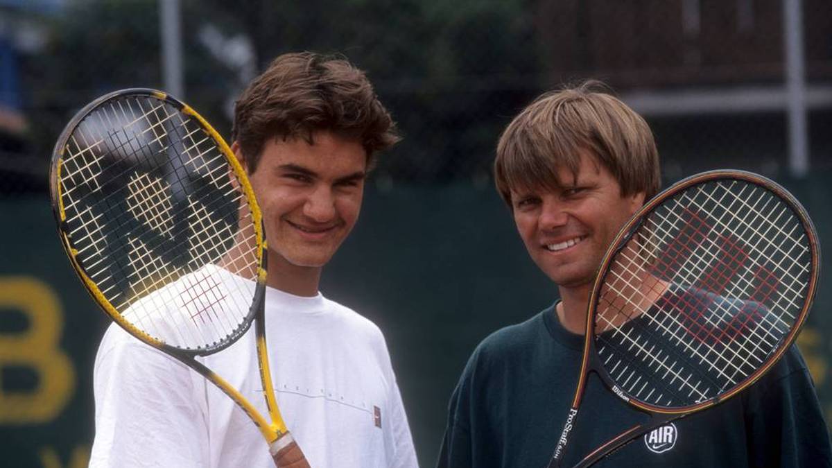 Roger Federer (l.) und Peter Carter im Jahr 1998