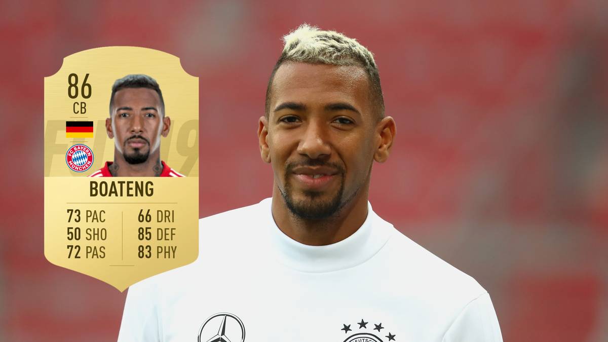 Jerome Boateng -  Stärke 86: Der Innenverteidiger ist eine der Säulen in der deutschen Defensive. In FIFA 19 zeichnen ihn Physis und generelles Abwehrverhalten aus. Auch Profispieler greifen beim Zocken auf den großen Kicker zurück